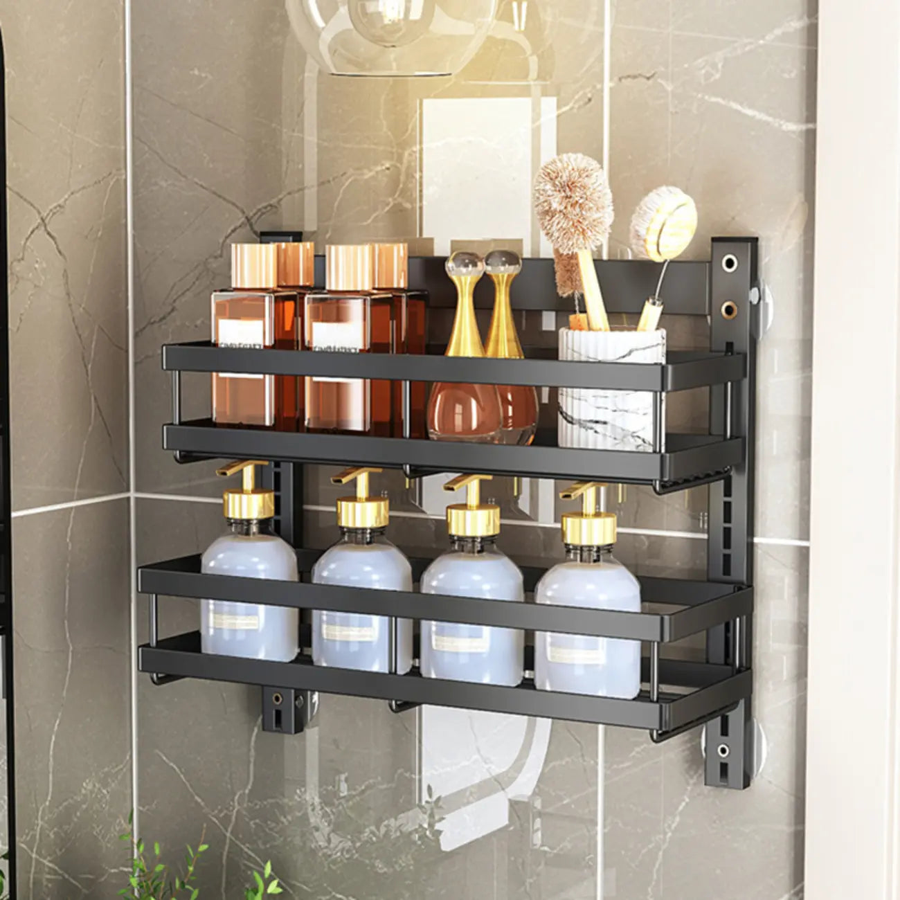 Adjustable Steel Wall-Mounted Multi-Shelf Storage Racks
