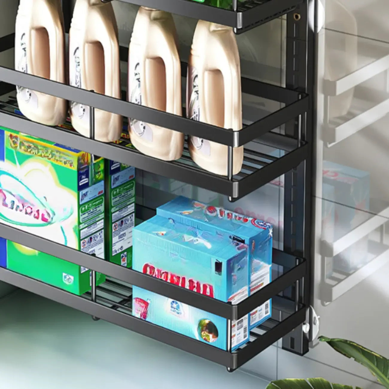 Adjustable Steel Wall-Mounted Multi-Shelf Storage Racks