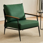 Durable Leather Accent Chair with Pillow