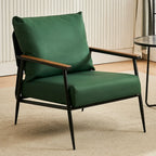 Durable Leather Accent Chair with Pillow