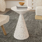Modern Wood Coffee Table White Marble Base