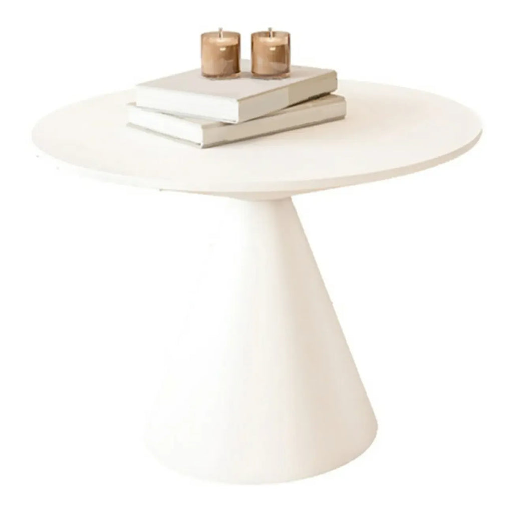 Modern Wood Coffee Table White Marble Base