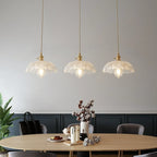 3-Light Modern Glass Gold Island Pendant Light for Kitchen