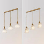 3-Light Modern Glass Gold Island Pendant Light for Kitchen