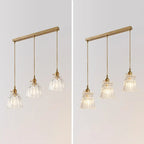 3-Light Modern Glass Gold Island Pendant Light for Kitchen