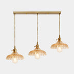 3-Light Modern Glass Gold Island Pendant Light for Kitchen