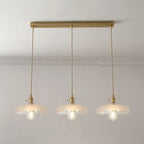 3-Light Modern Glass Gold Island Pendant Light for Kitchen
