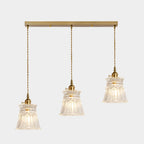 3-Light Modern Glass Gold Island Pendant Light for Kitchen