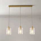 3-Light Modern Glass Gold Island Pendant Light for Kitchen