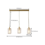 3-Light Modern Glass Gold Island Pendant Light for Kitchen
