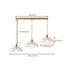 3-Light Modern Glass Gold Island Pendant Light for Kitchen
