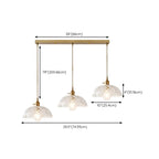3-Light Modern Glass Gold Island Pendant Light for Kitchen