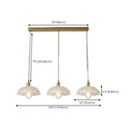 3-Light Modern Glass Gold Island Pendant Light for Kitchen