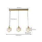 3-Light Modern Glass Gold Island Pendant Light for Kitchen