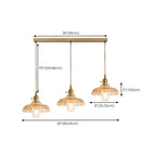 3-Light Modern Glass Gold Island Pendant Light for Kitchen