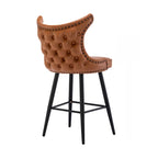 Tufted Four Legs Leather Wingback Counter Bar Stools