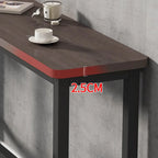 Simple Metal Leg Wooden Fixed Top Bar Table in Brown for Pub