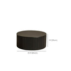 Simple Black Pine Round Drawer Coffee Table