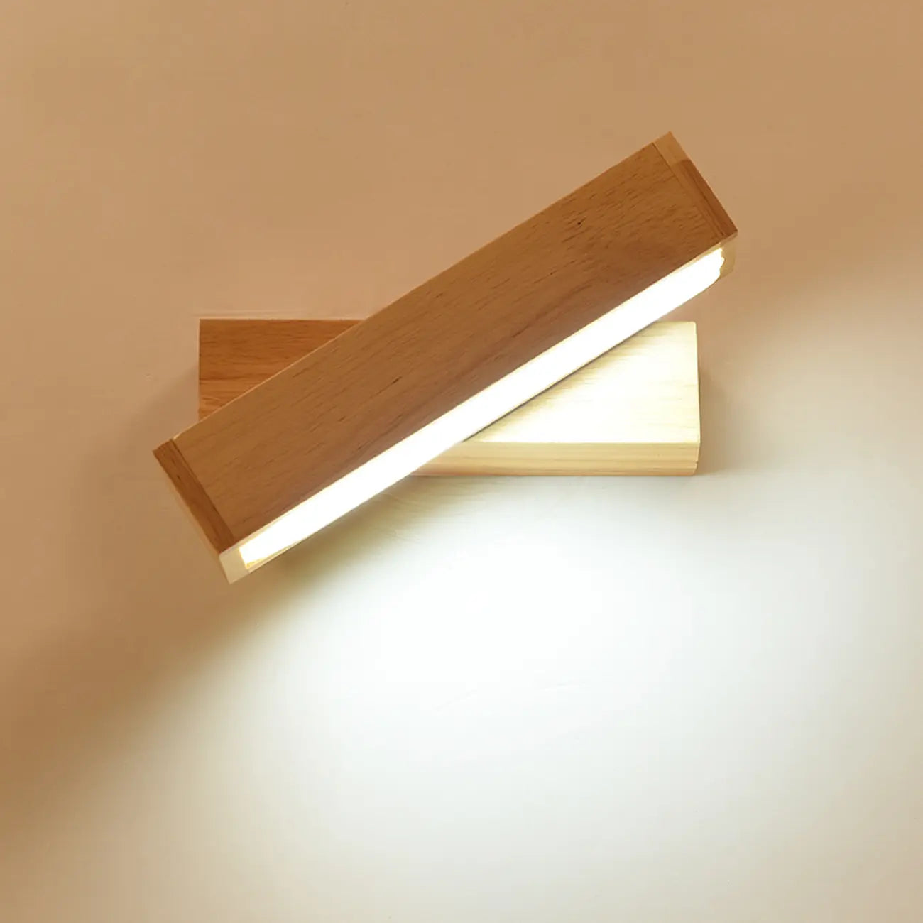 Rotatable Linear Wooden LED Wall Sconce for Bedside Decor