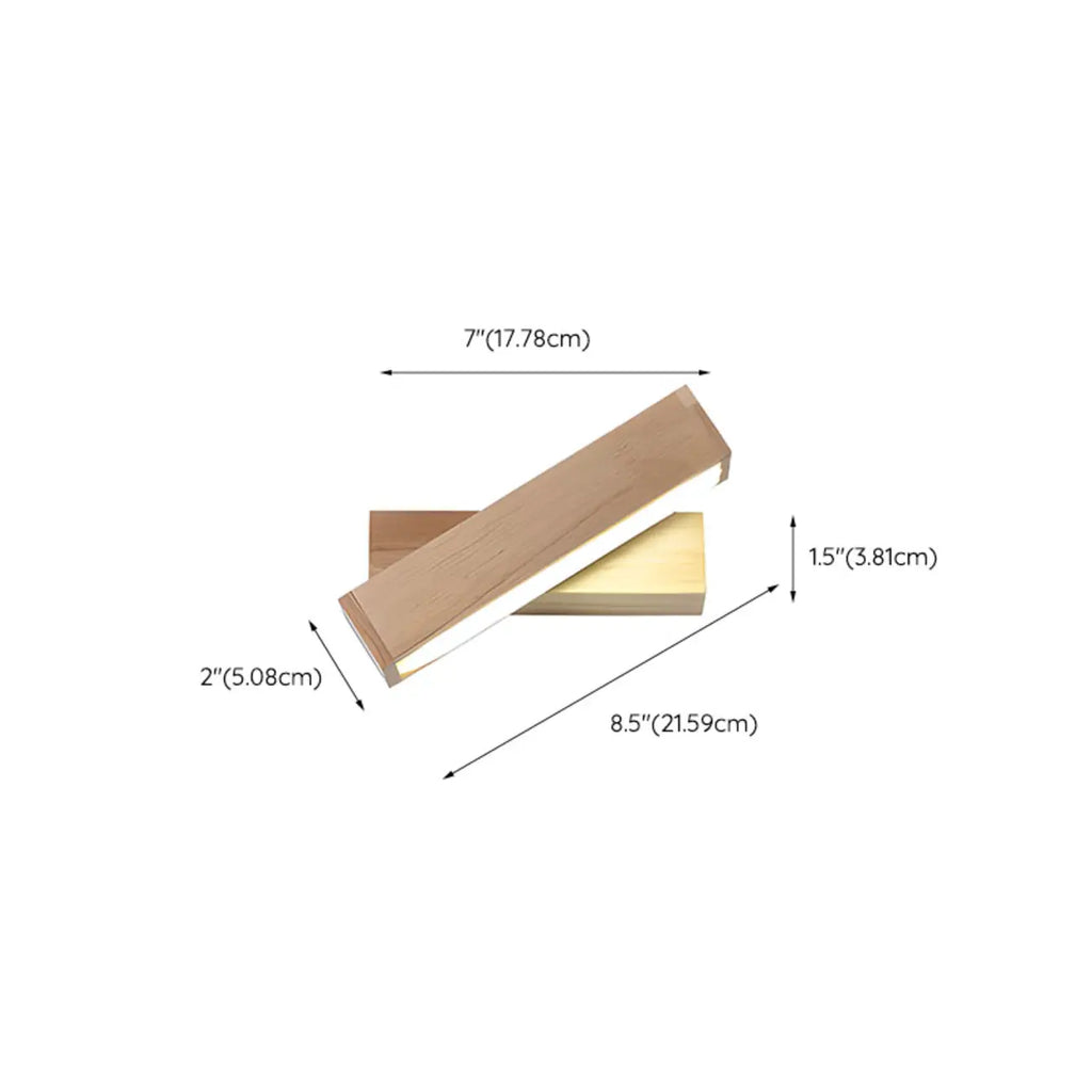 Rotatable Linear Wooden LED Wall Sconce for Bedside Decor
