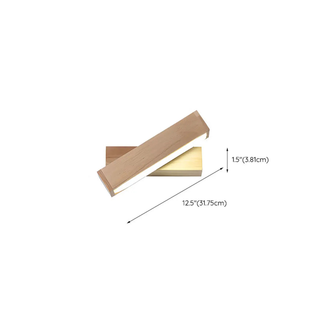 Rotatable Linear Wooden LED Wall Sconce for Bedside Decor