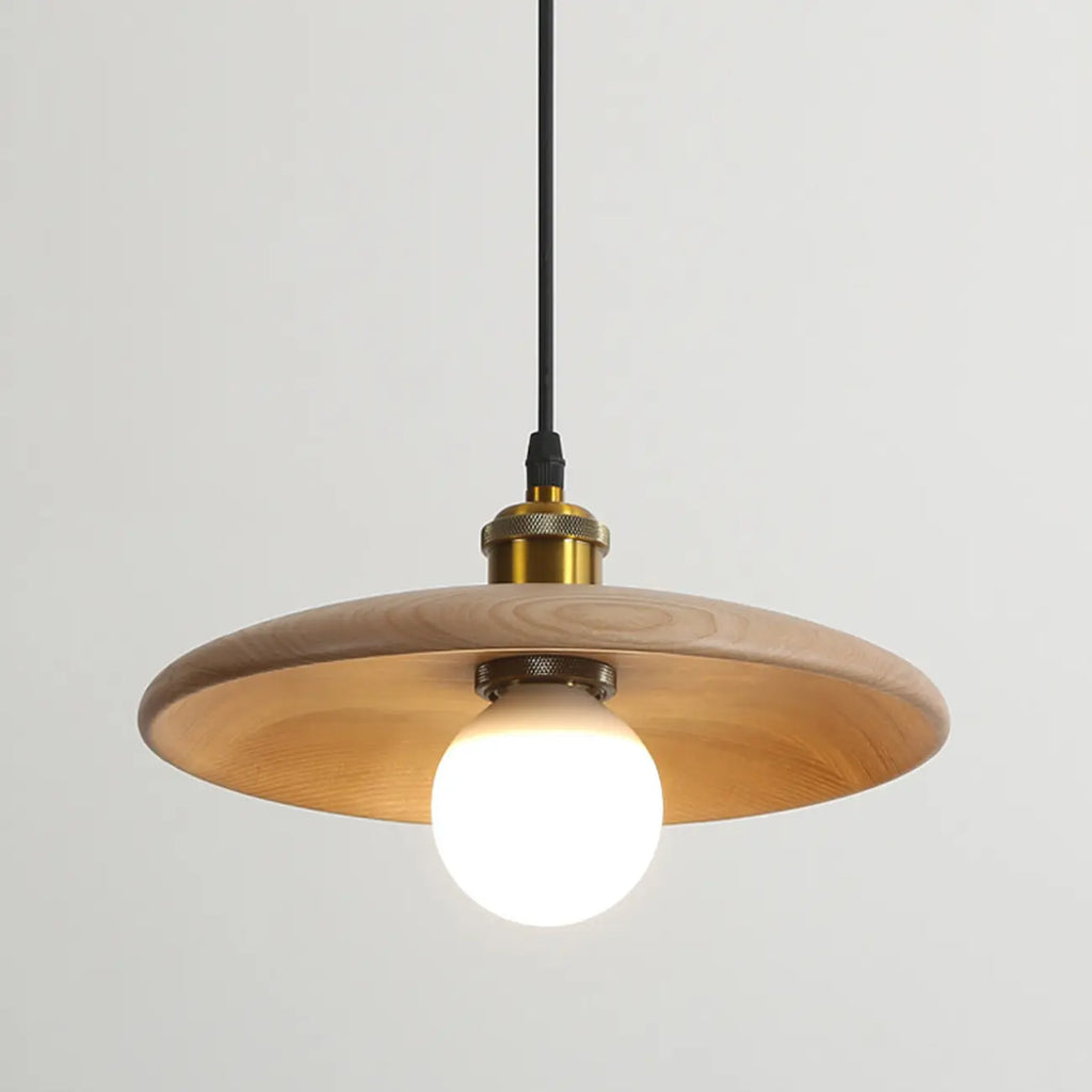 Rustic Wood Round Adjustable Island Light