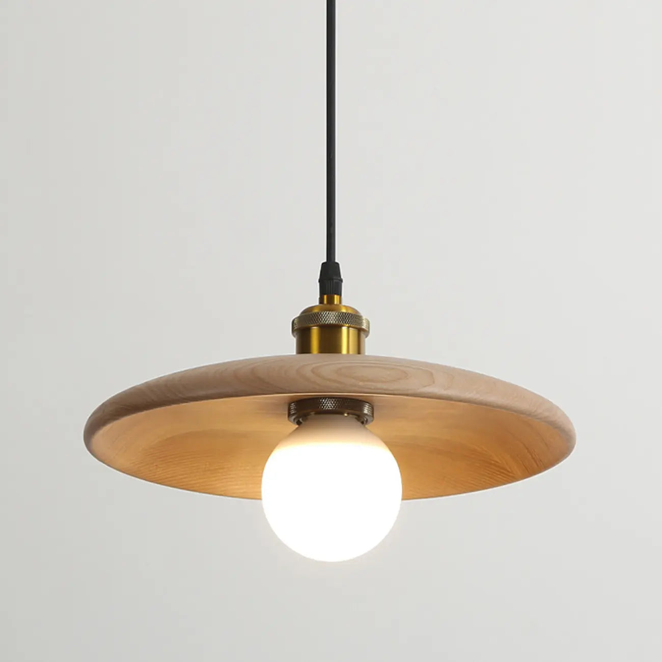 Rustic Wood Round Adjustable Island Light