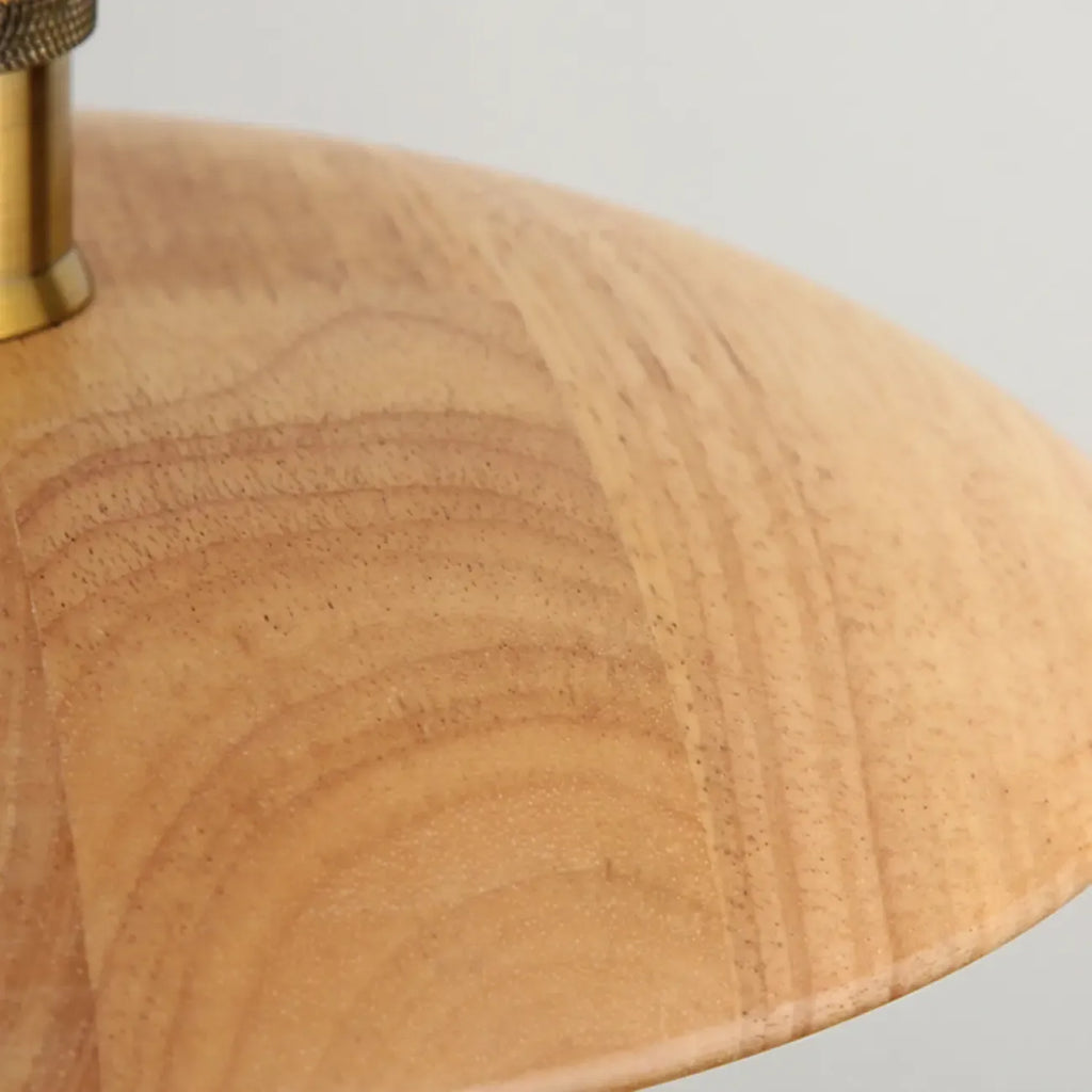 Rustic Wood Round Adjustable Island Light
