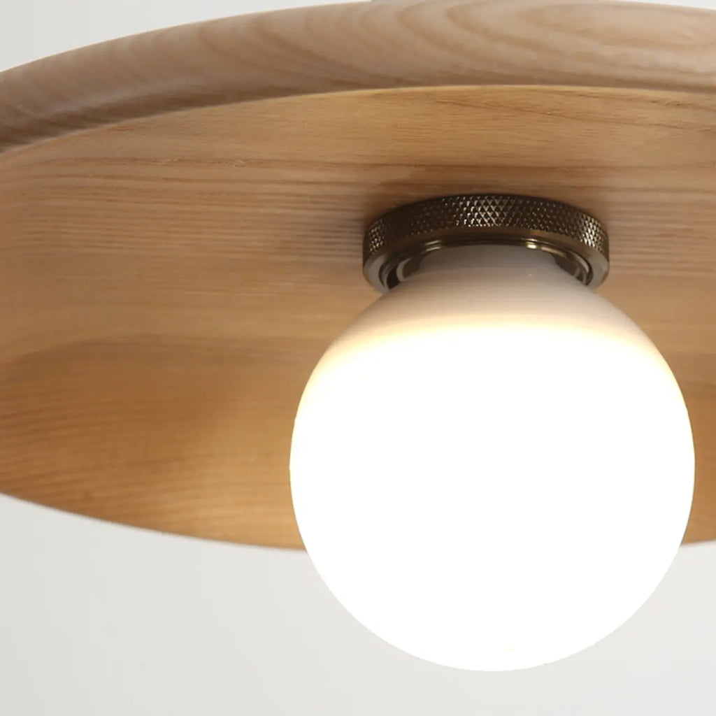 Rustic Wood Round Adjustable Island Light