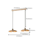 Rustic Wood Round Adjustable Island Light