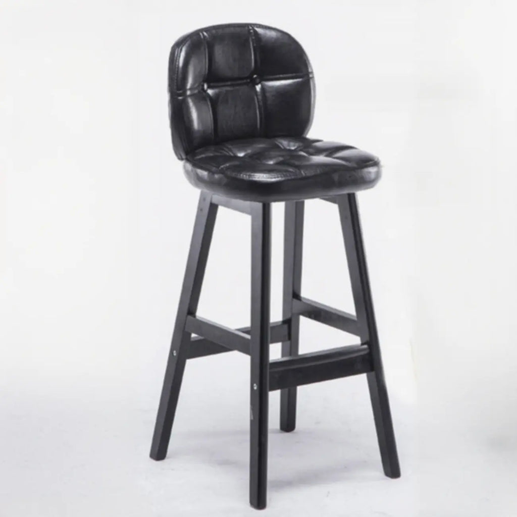 Elegant Low Back Bucket Faux Leather Bar Stool