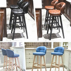 Elegant Low Back Bucket Faux Leather Bar Stool