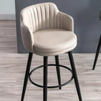 Modern Round Upholstered Curved Back Bistro Swivel Bar Stool