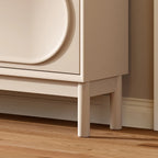 Cream Wooden Drop Front Shoe Cabinet with 3 Drawers