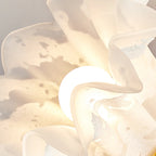 Elegant Floral Wall Sconce with Wooden Backplate for Bedside