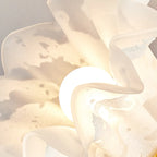 Elegant Floral Wall Sconce with Wooden Backplate for Bedside