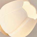 Elegant Floral Wall Sconce with Wooden Backplate for Bedside