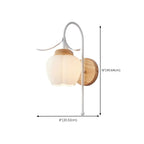Elegant Floral Wall Sconce with Wooden Backplate for Bedside
