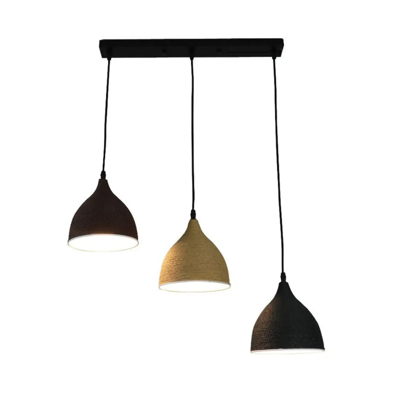 Modern Curved Tapered Adjustable Kitchen Island Pendant Light