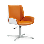 Sleek Black Leather Metal Adjustable Office Chair