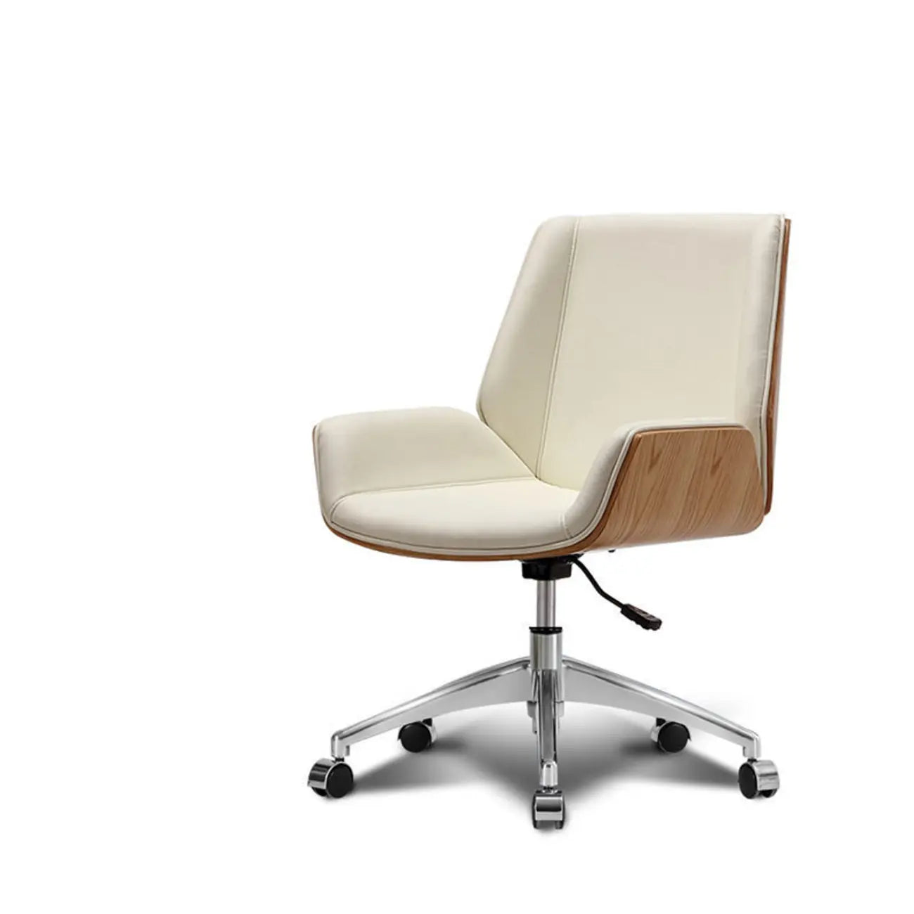 Sleek Black Leather Metal Adjustable Office Chair