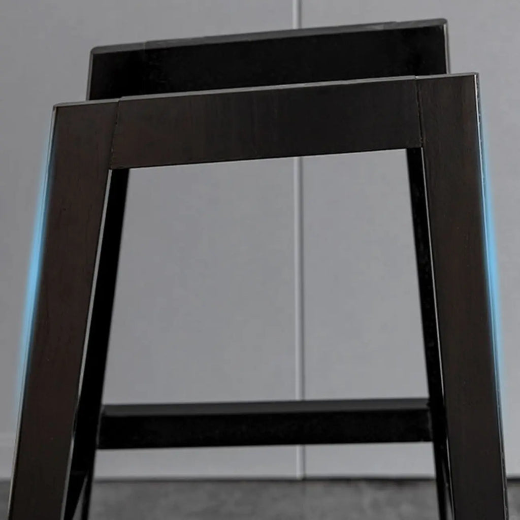 Mid-Century Modern Faux Leather Bar Stools with Wood Legs