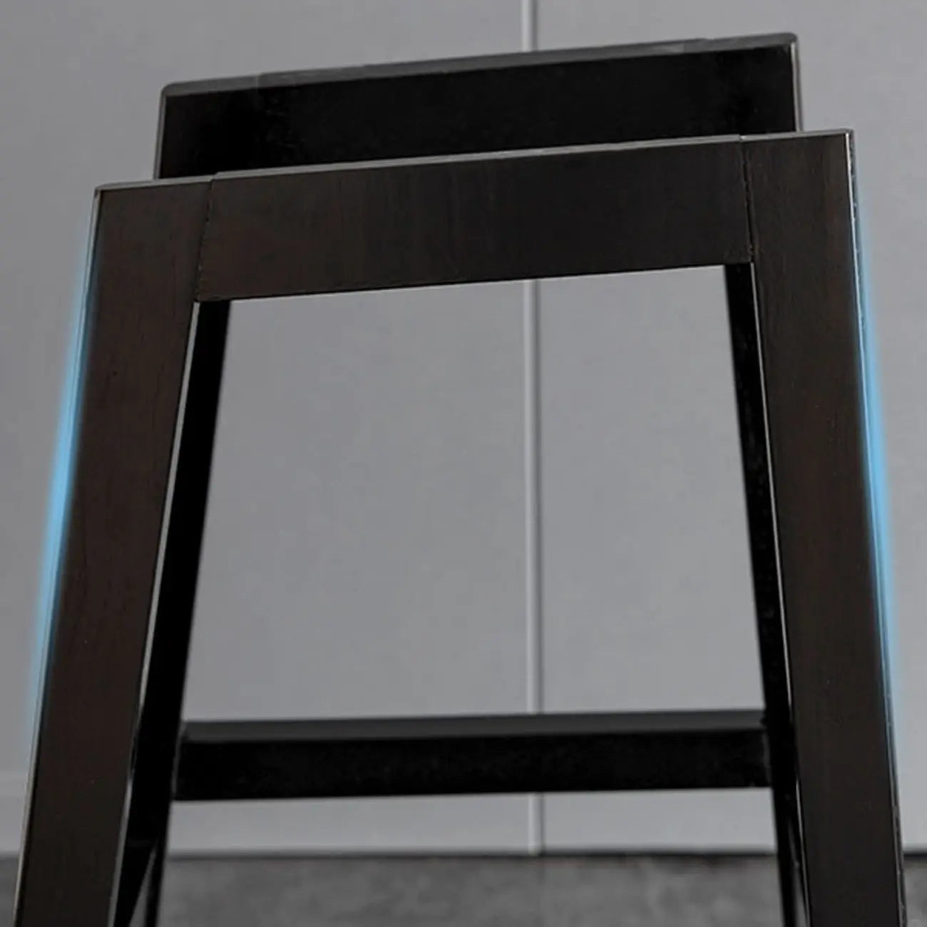 Mid-Century Modern Faux Leather Bar Stools with Wood Legs