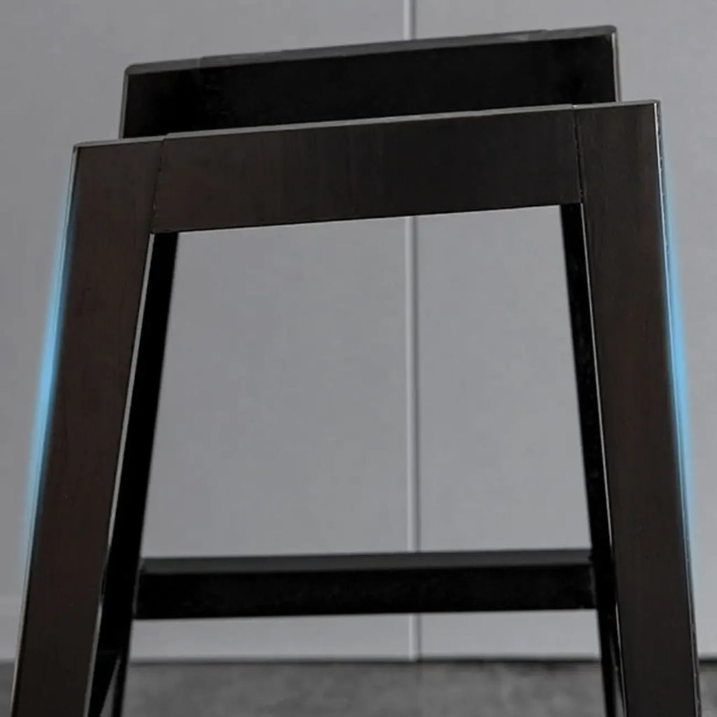 Mid-Century Modern Faux Leather Bar Stools with Wood Legs