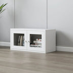 Modern Steel Glass Adjustable Shelves Display Storage Cabinet