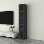 Modern Steel Glass Adjustable Shelves Display Storage Cabinet