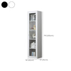 Modern Steel Glass Adjustable Shelves Display Storage Cabinet