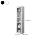 Modern Steel Glass Adjustable Shelves Display Storage Cabinet
