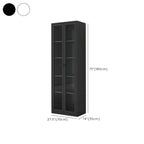 Modern Steel Glass Adjustable Shelves Display Storage Cabinet