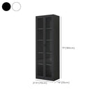 Modern Steel Glass Adjustable Shelves Display Storage Cabinet